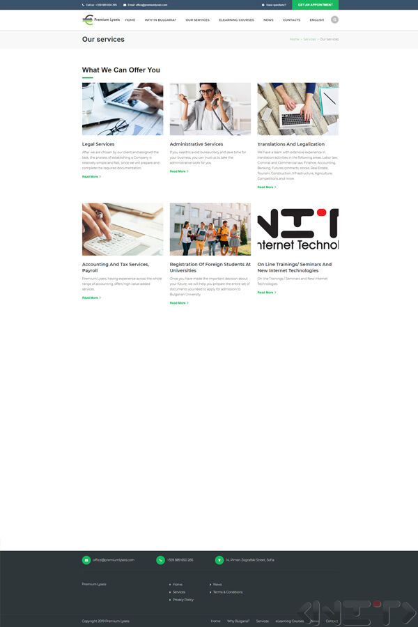 Web design for Premium Lyseis by NIT - New Internet Technologies Ltd.